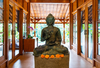 Buddha statue at luxury resort in Bali