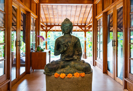 Buddha statue at luxury resort in Bali
