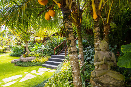 Buddha statue at luxury resort in Bali