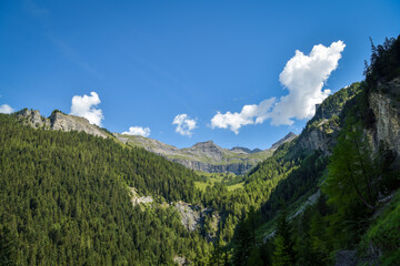 Beautiful nature in Swiss Alps above Crans Montana