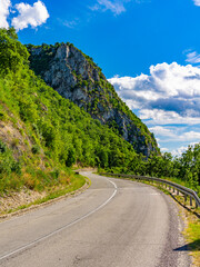 Danube roadway at Djerdap in Serbia