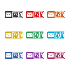 Vote by mail icon or logo, color set