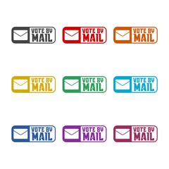 Vote by mail icon or logo, color set