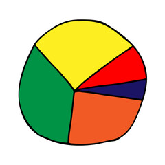 Doodle business diagram on white background vector illustration. Element of graph in doodle style. Trendy hand-drawn vector bar graph coordinate for cards, posters, stickers and professional design.