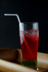 a red drink named rainbow mocktail, a drink that is so fresh
