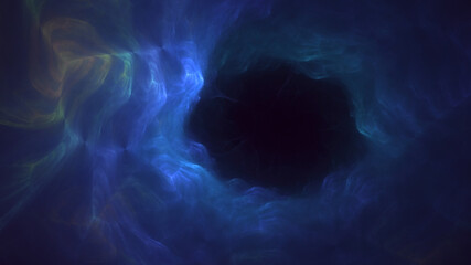 3D rendering abstract blue fractal light background