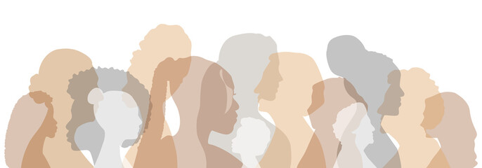 Women of different ethnicities stand side by side together.	