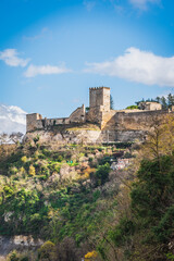 Fototapeta na wymiar View of Lombardia Castle in Enna, Sicily, Italy, Europe