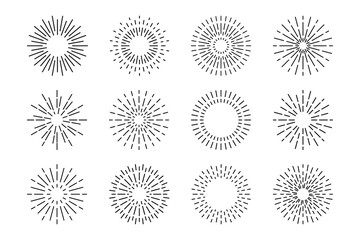 Obraz premium Sunburst set. Big collection sunburst best quality. Web banner. Vector Illustration.