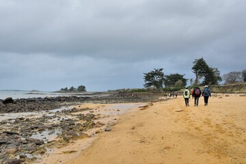 Hiking at seaside in Brittany - France