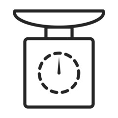 Scales vector outline icon. Vector illustration kitchenware on white background. Isolated outline illustration icon of scales .