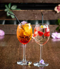 tasty cocktail with fresh berries
