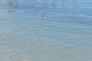 clear blue water in the ocean of Mexico.