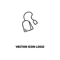 Teabag / tea bag line art vector icon for apps and websites
