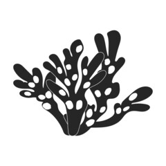 Seaweed vector icon.Black vector icon isolated on white background seaweed.