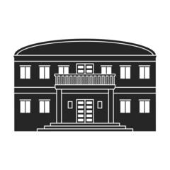 Building of government vector icon.Black vector icon isolated on white background building of government .