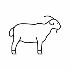 goat domestic animal line icon vector illustration