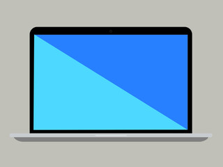 laptop pc with blue screen vector business protect 