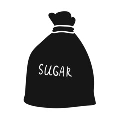 Vector design of bag and sugar logo. Web element of bag and powder vector icon for stock.