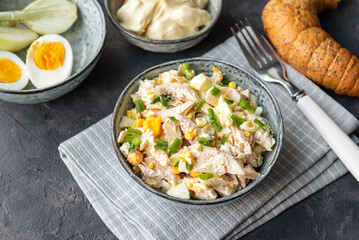 Smoked trout paste with egg, chives and mayonnaise