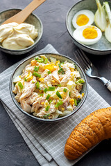 Smoked trout paste with egg, chives and mayonnaise