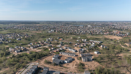Fototapeta premium City Suburbs with Newly Build Private Homes in Sunny Summer day