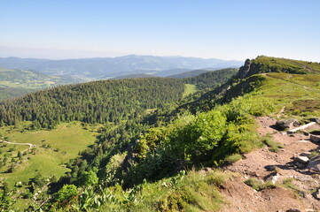 Joli paysage sur la route des crêtes dans les Vosges-France