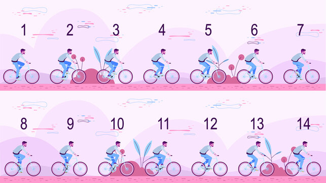 Cycling animation. Animation of Cycling. Cycle riding. Animation for game or cartoon. Frame by frame animation. Man on the bike.