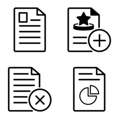 Docs1-2 Flat Icon Set Isolated On White Background