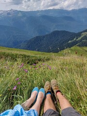 person in the mountains