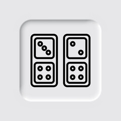 Domino simple icon vector. Flat desing. Neumorphism design.ai