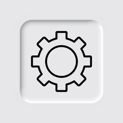 Gear simple icon vector. Flat desing. Neumorphism design.ai