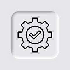 Gear simple icon, vector. Flat desing. Neumorphism design.ai