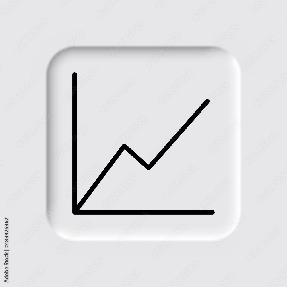 Poster graph diagram simple icon vector. flat desing. neumorphism design.ai
