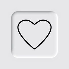 Heart vector simple icon. Flat desing. Neumorphism design.ai