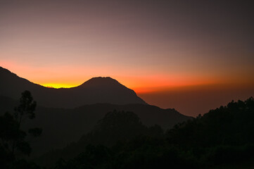 Sunrise from Munnar Hill station