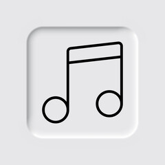 Musical simple icon vector. Flat desing. Neumorphism design.ai