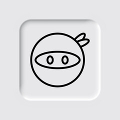 Ninja simple icon vector. Flat desing. Neumorphism design.ai