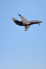Private Jet, blue sky