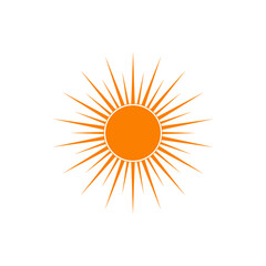 Sun flat icon isolated on white background