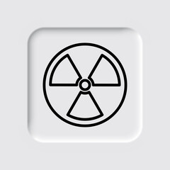 Radiation simple icon vector. Flat desing. Neumorphism design.ai