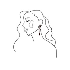 plain girl black and white one line stule