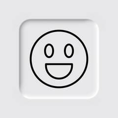 Smile simple icon vector. Flat desing. Neumorphism design.ai