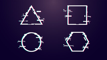 dark glitch banner without text for background design 