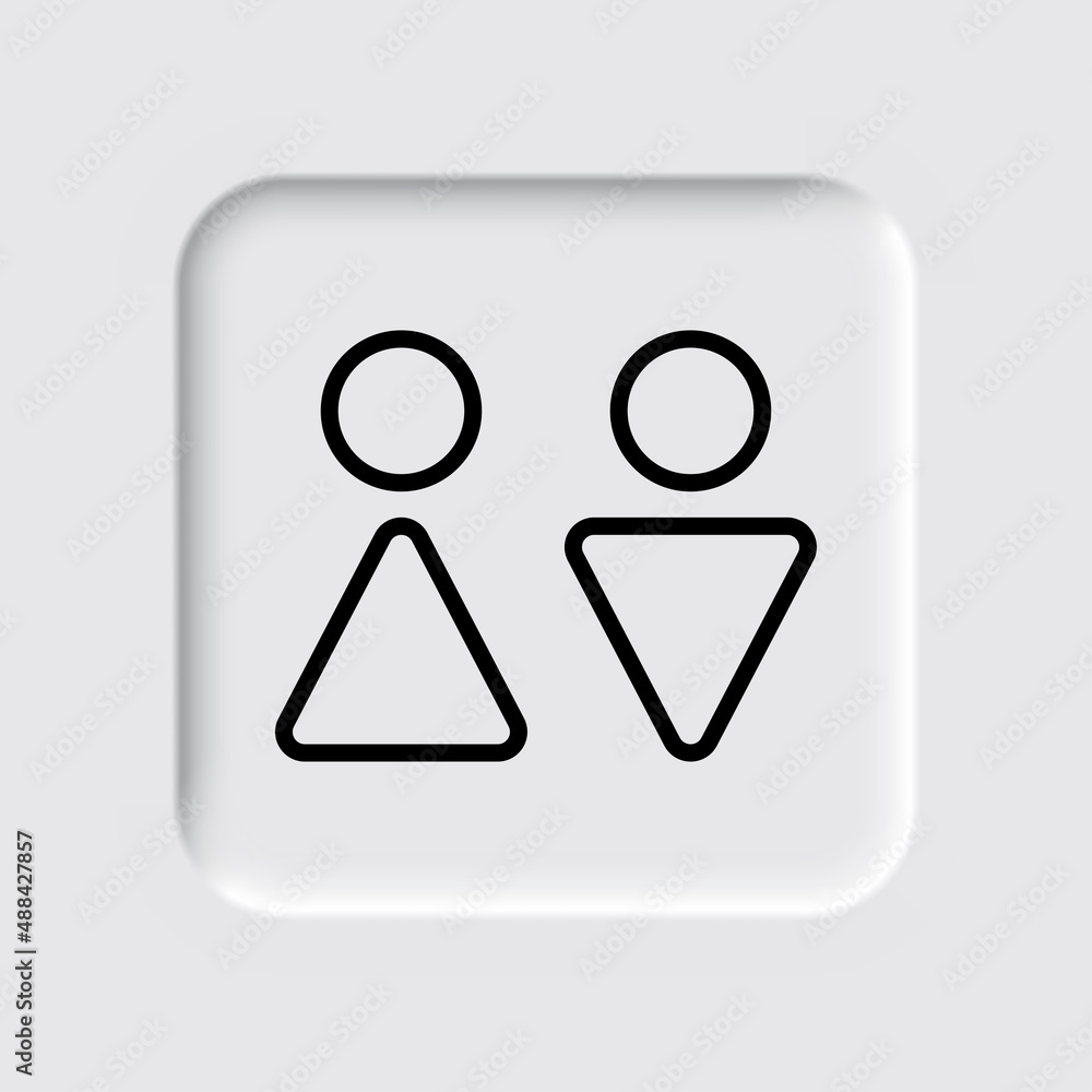 Poster wc simple icon vector. flat desing. neumorphism design.ai
