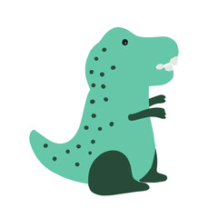 Tyrannosaurus. T rex Cute dino clipart. Cartoon dinosaur.