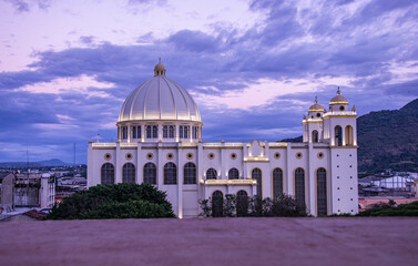 Metropolitan Cathedral of San Salvador at sunset, San Salvador, El Salvador