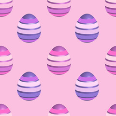 Easter seamless pattern with colorful eggs. Background with painted multicolored eggs symbol of Easter. Spring symbolic template for packaging, fabric, paper and design