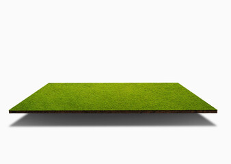  Piece of ground with grass in garden isolated on a white background. 3d illustration © Igor