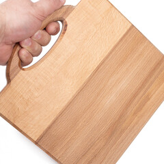 Wooden cutting board in the shape of suitcase